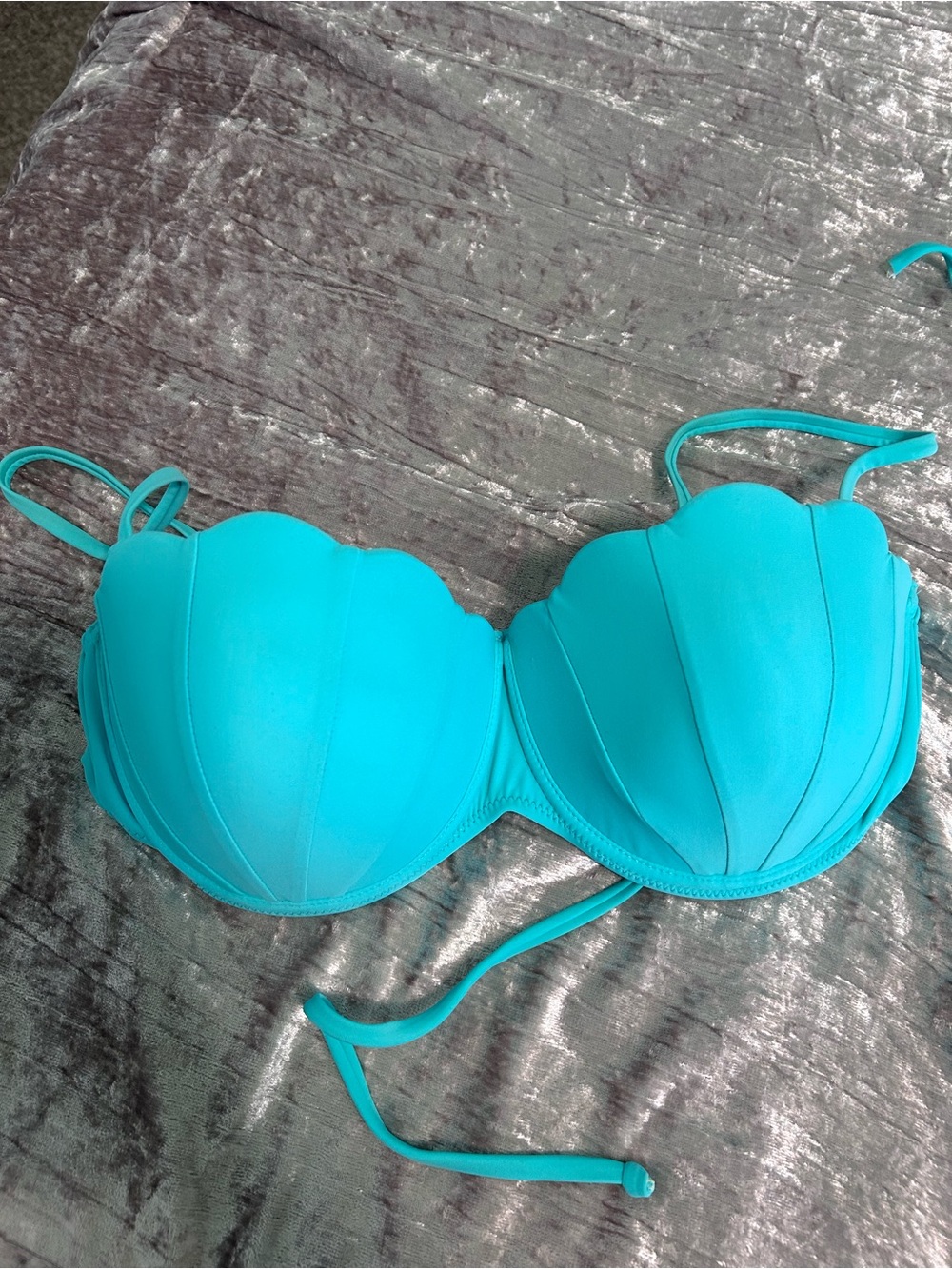 Turquoise Shell-Style Bikini Top